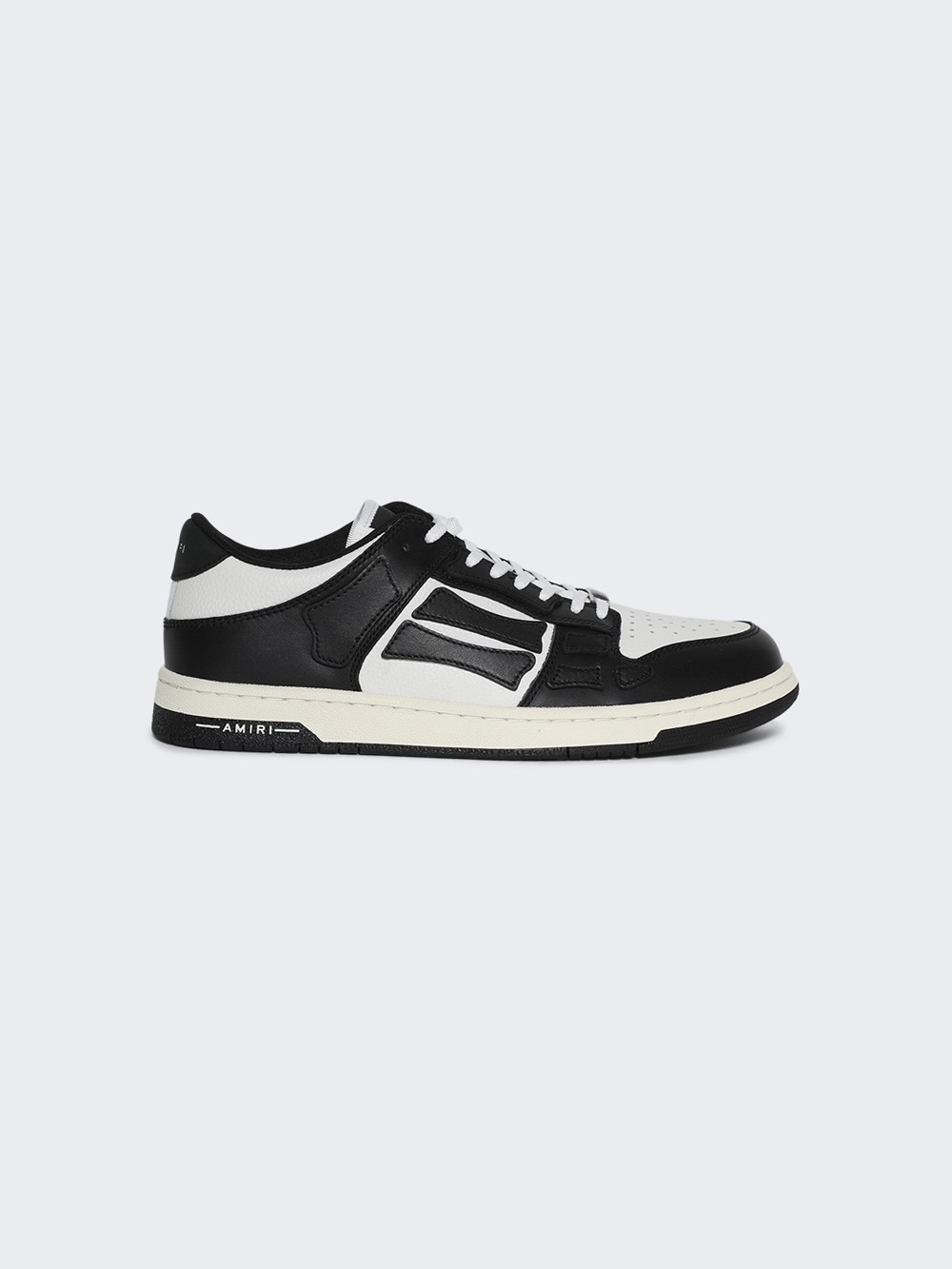 AMIRI Black & White Low-Top Leather skeleton sneakers